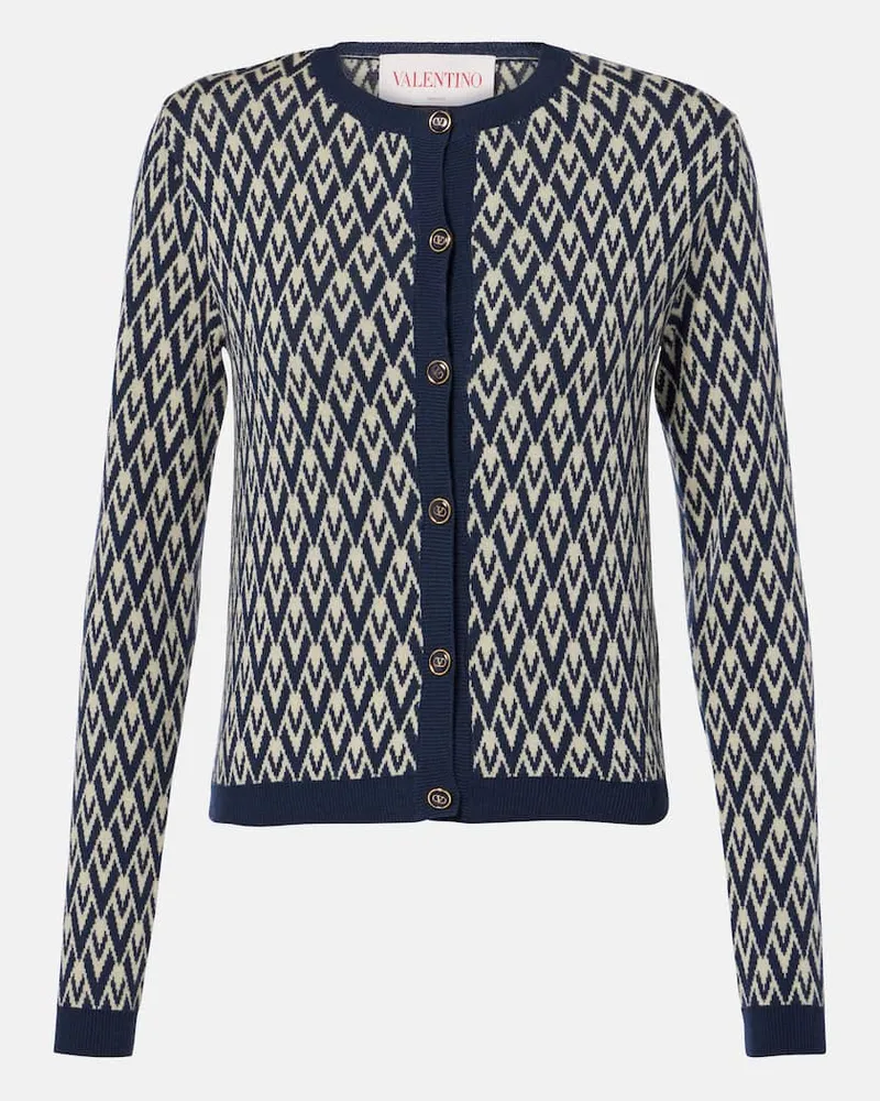 Valentino Garavani Cardigan Toute La V aus Schurwolle Blau