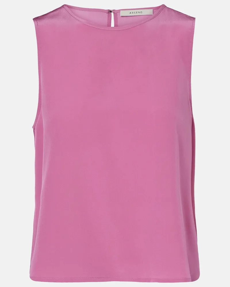 ASCENO Top Sofia aus Seiden-Crêpe Rosa