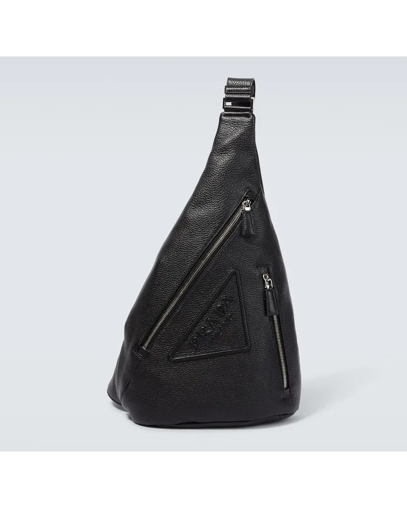 Prada Messenger Bag Cross aus Leder Schwarz