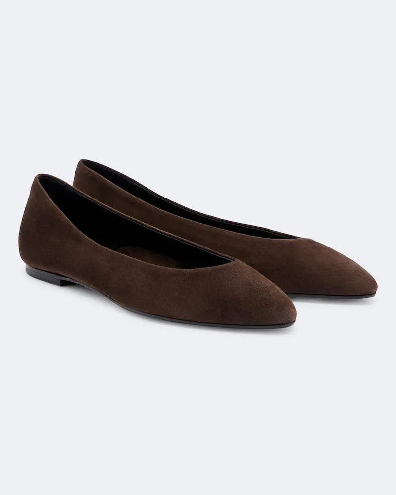 aeyde Ballerinas Ellie aus Veloursleder Braun