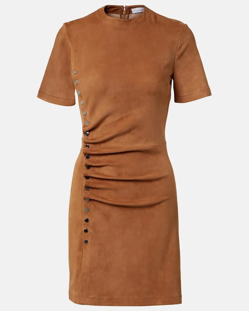 Paco Rabanne Minikleid aus Veloursleder Braun