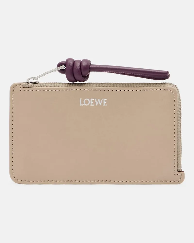 Loewe Kartenetui Knot aus Leder Beige
