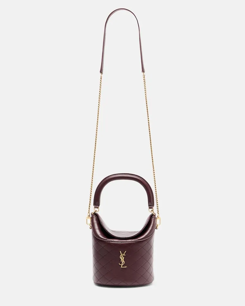 Saint Laurent Bucket Bag Gaby aus Leder Burgunderrot