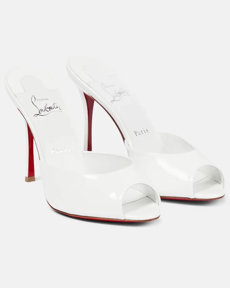 Christian Louboutin Bridal Pantoletten Me Dolly aus Lackleder Weiß