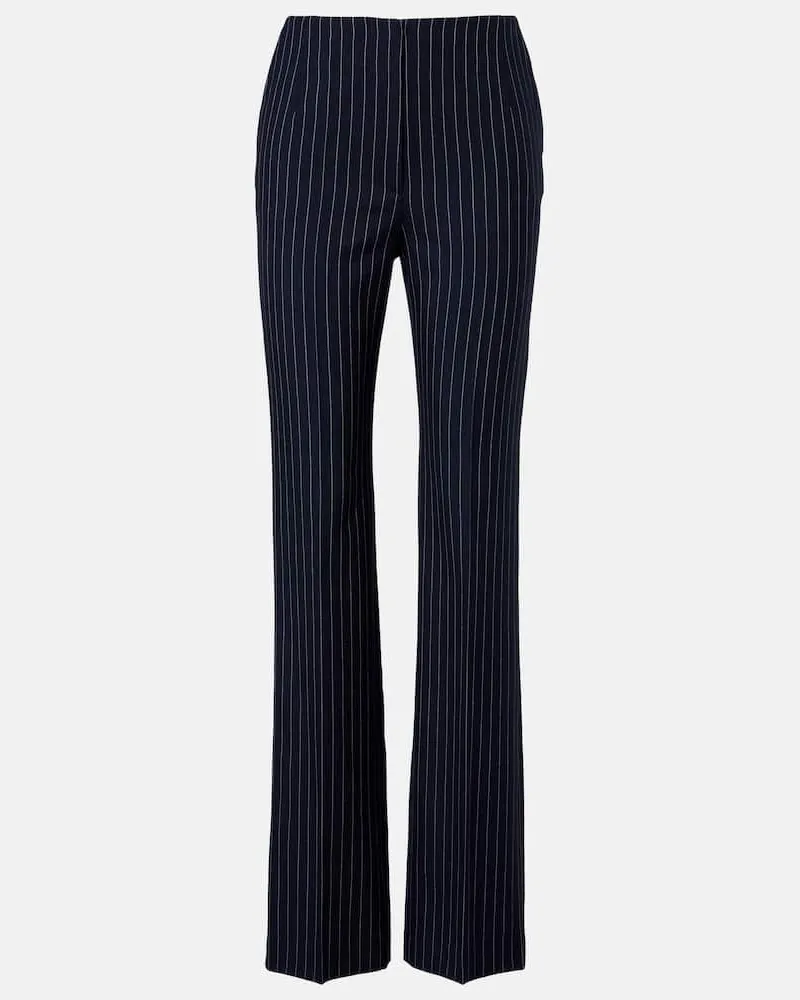 Thierry Mugler re/edit Gerade High-Rise-Hose aus Wolle Blau