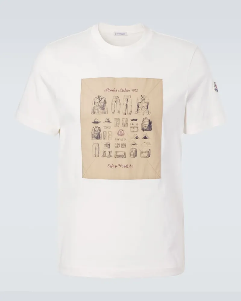 Moncler T-Shirt aus Baumwoll-Jersey Weiß