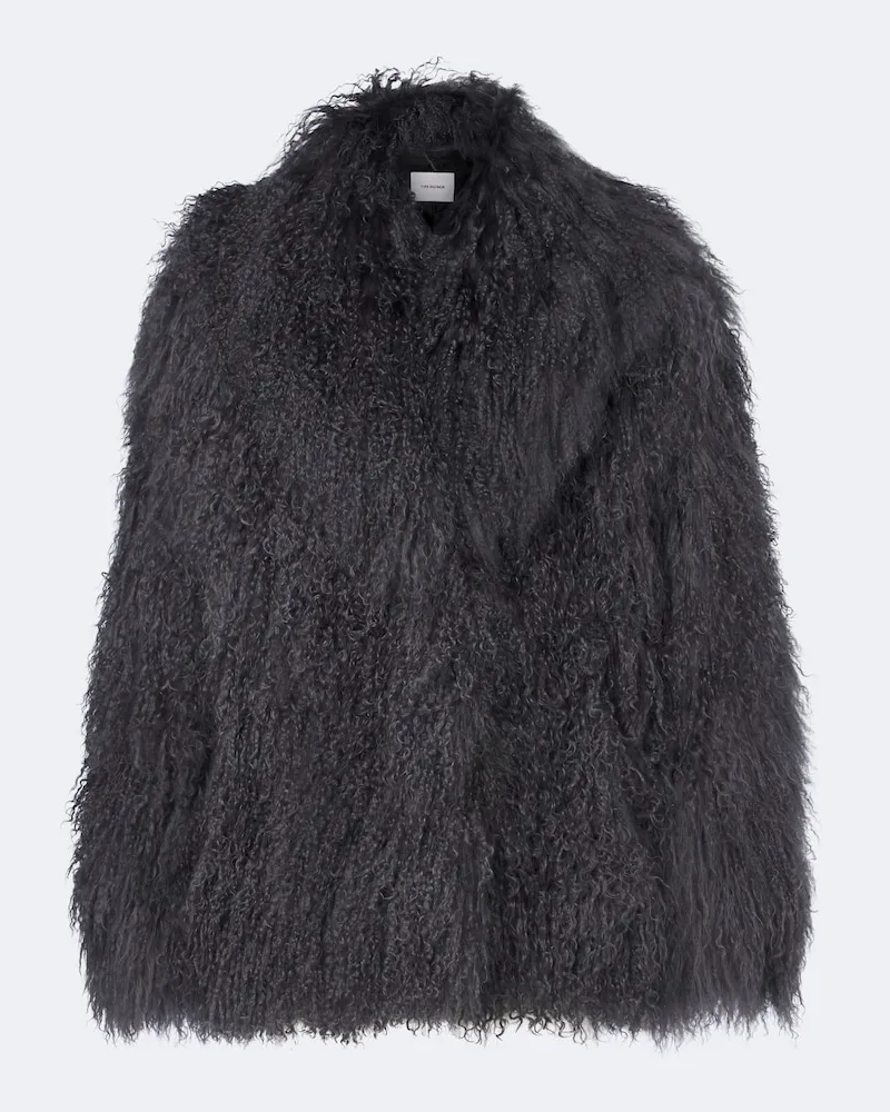 Yves Salomon Oversize Jacke aus Lammfell Grau