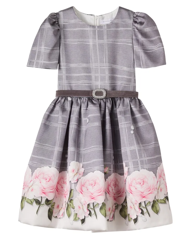 Monnalisa Bedrucktes Kleid Grau