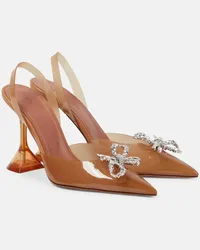 Amina Muaddi Verzierte Slingback-Pumps Rosie 95 Braun