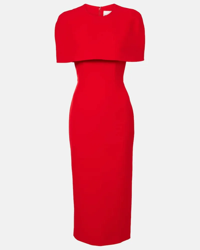 Roland Mouret Midikleid aus Crêpe Rot
