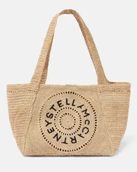 Stella McCartney Tote aus Raffiabast Nude