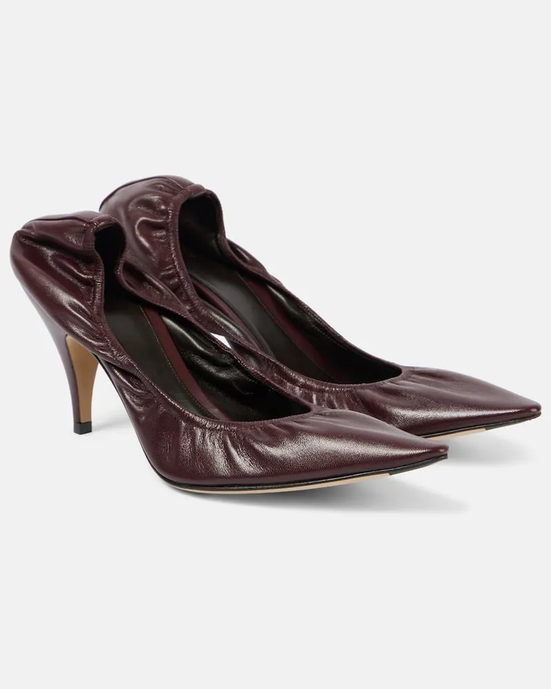 The Row Pumps Liisa 80 aus Leder Burgunderrot