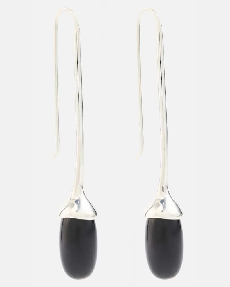 Sophie Buhai Ohrringe Long Dripping Stone aus Sterlingsilber mit Onyx Silber