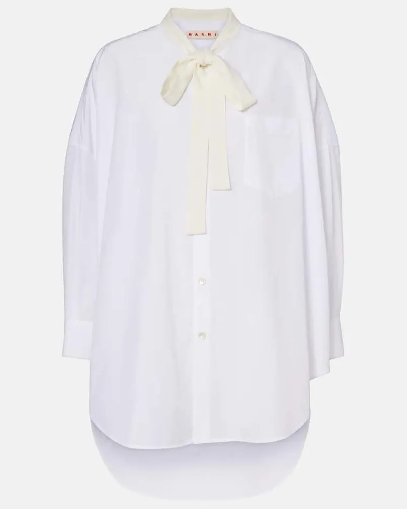 Marni Hemdblusenkleid aus Baumwolle Weiß