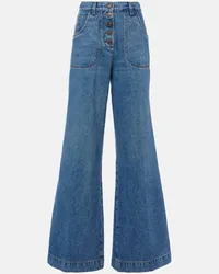 Etro High-Rise Flared Jeans Blau