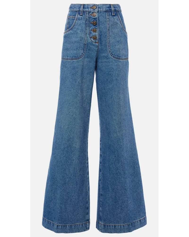 Etro High-Rise Flared Jeans Blau