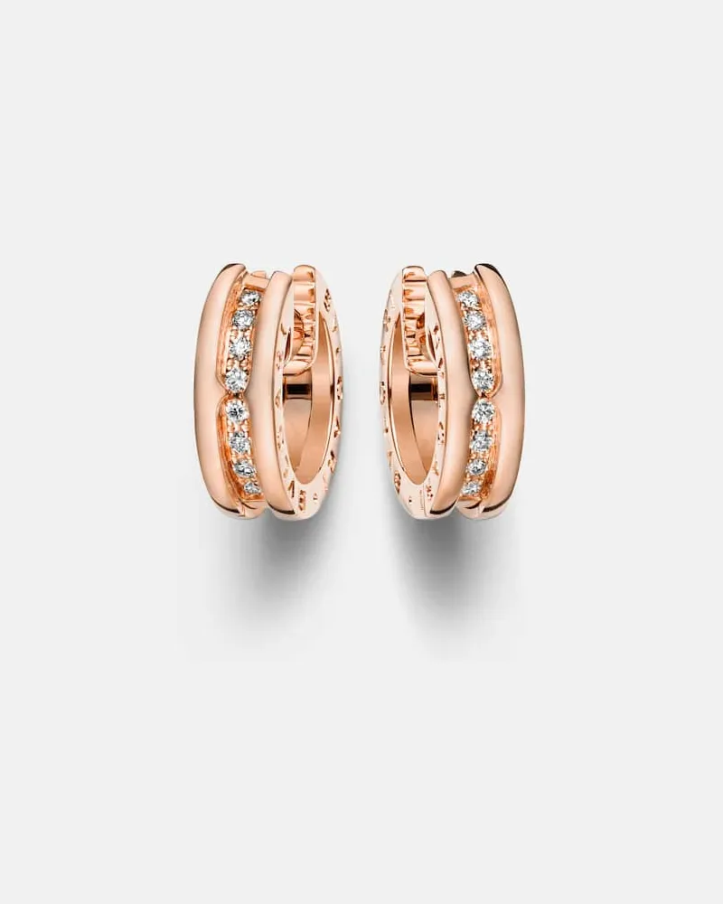Bulgari Ohrringe B.zero1 aus 18kt Roségold mit Diamanten Gold