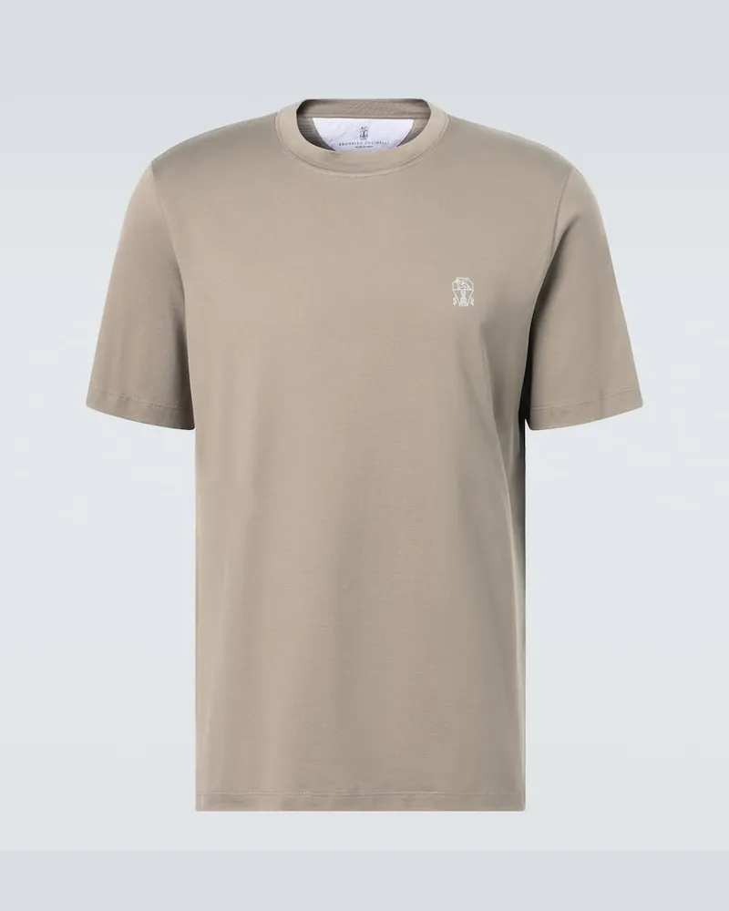 Brunello Cucinelli T-Shirt aus Baumwoll-Jersey Grün
