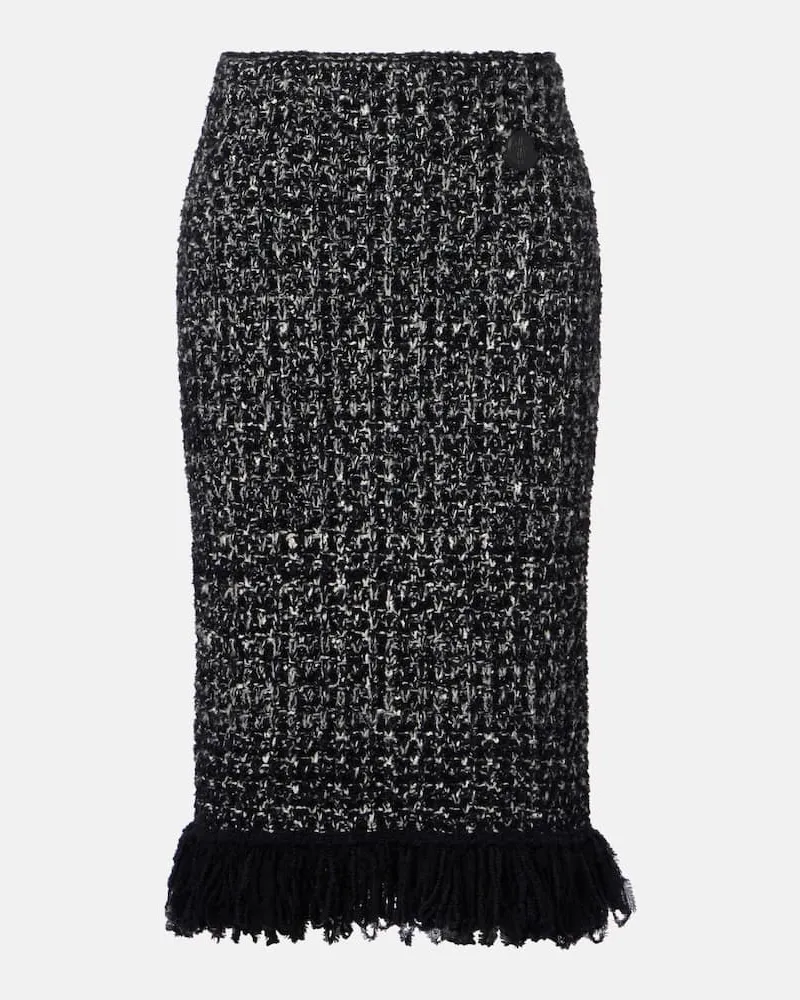 Moncler Bleistiftrock aus einem Wollgemisch Schwarz