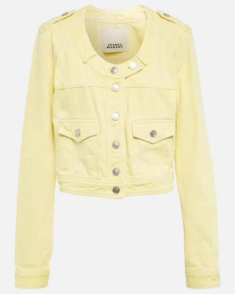 Isabel Marant Cropped-Jeansjacke Valene Gelb