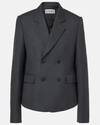 Loewe Cropped-Blazer aus Wolle Grau