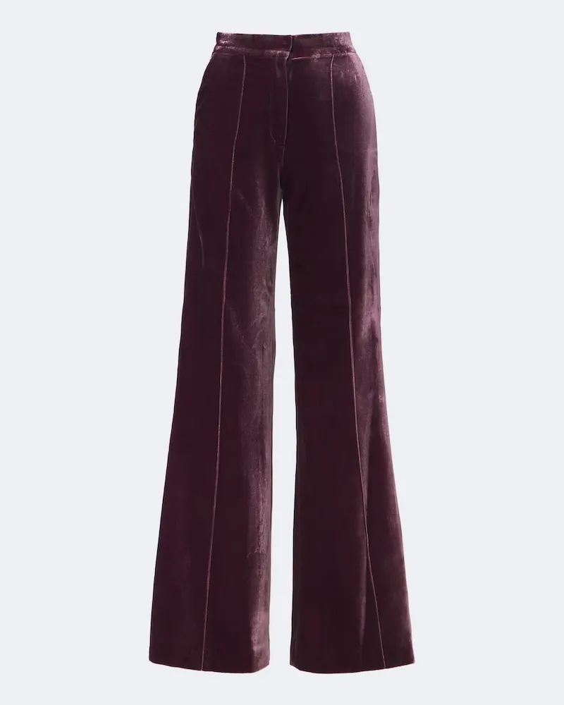 Elie Saab Weite Hose aus Samt Violett