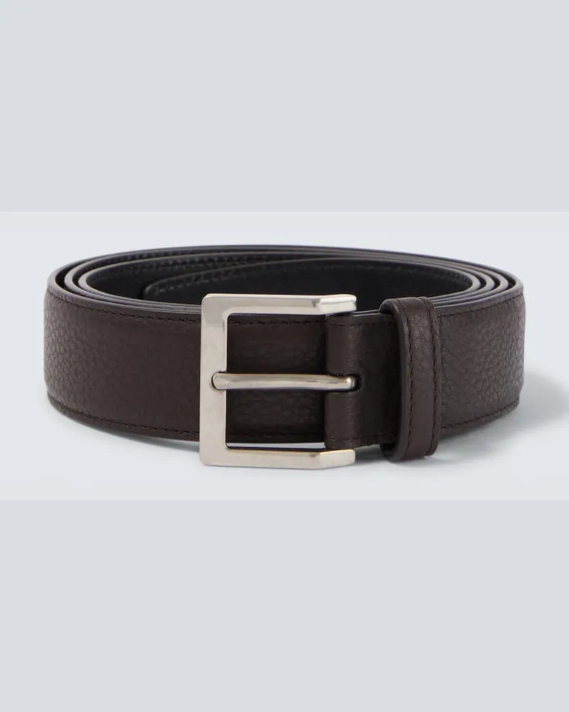 Saint Laurent Gürtel Vadim aus Leder Braun