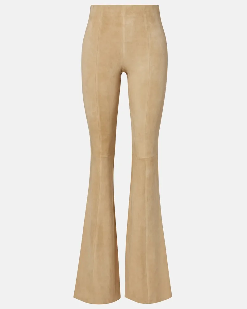 Stouls Schlaghose Gege aus Veloursleder Beige