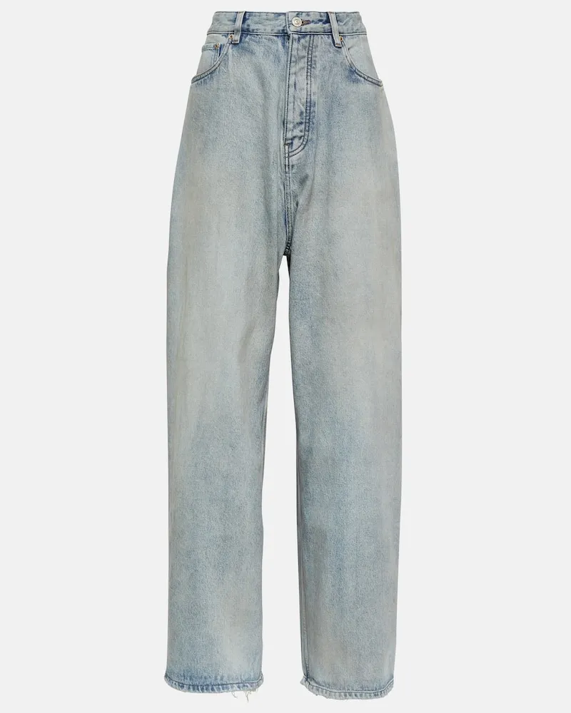 Balenciaga Mid-Rise Wide-Leg Jeans Blau