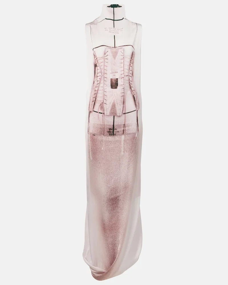Jean Paul Gaultier Maxikleid aus Satin Rosa