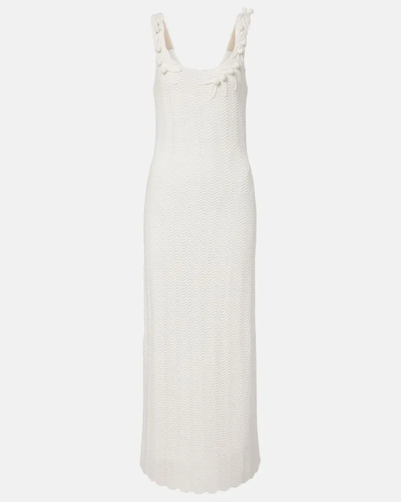 Carolina Herrera New York Midikleid aus Strick Weiß
