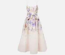 Midikleid Dawning aus Seide und Leinen