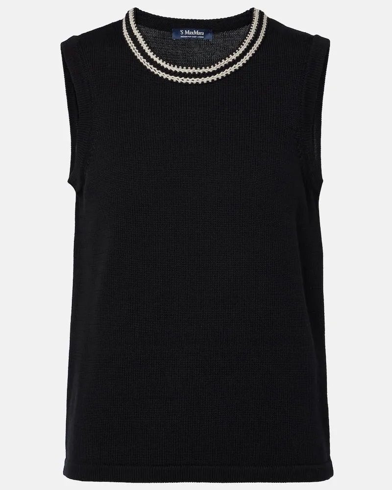 Max Mara Top Udine aus Baumwolle Schwarz