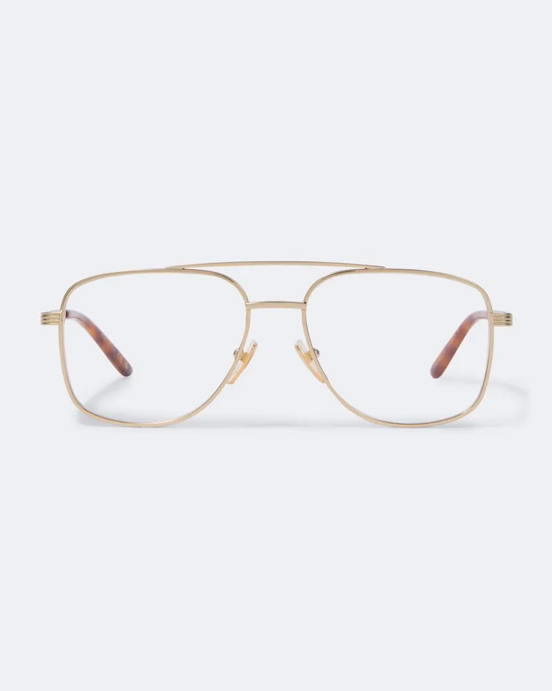 Gucci Brille Navigator Gold