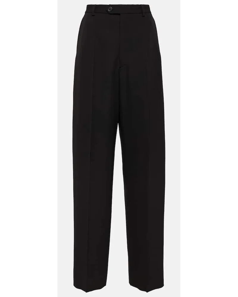Balenciaga Mid-Rise-Hose aus Wolle Schwarz