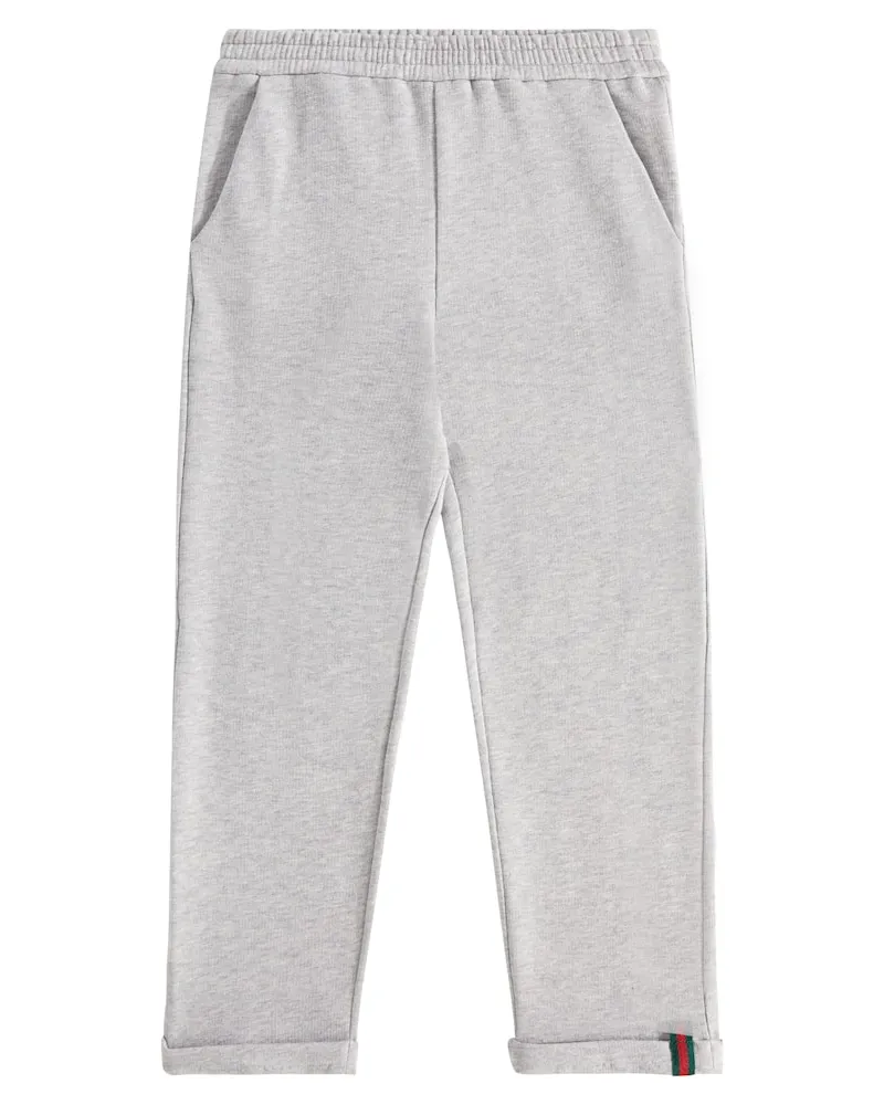 Gucci Jogginghose Web Stripe aus Baumwoll-Jersey Grau
