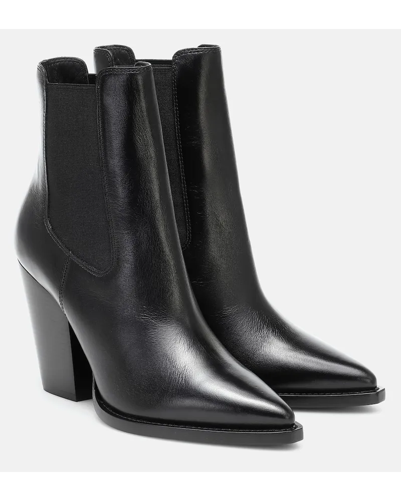 Saint Laurent Chelsea Boots Theo 95 aus Leder Schwarz