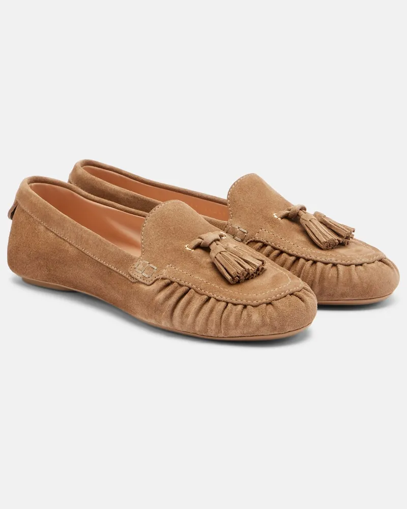 Gianvito Rossi Loafers aus Veloursleder Braun