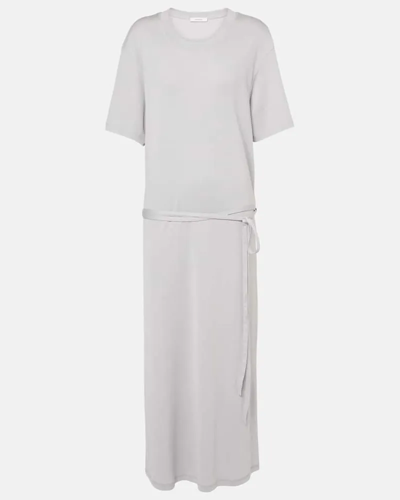 Christophe Lemaire Midikleid aus Baumwoll-Jersey Blau