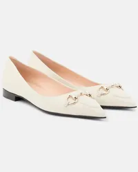 Gucci Ballerinas Horsebit aus Leder Weiss