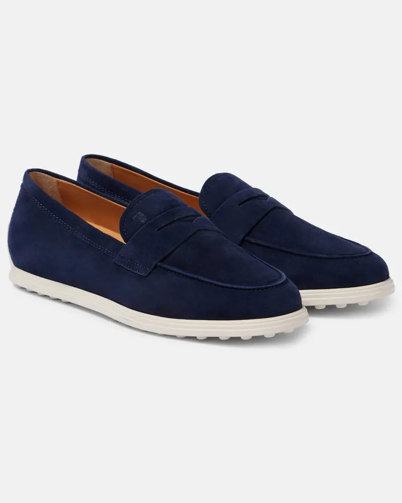 TOD'S Loafers aus Veloursleder Blau