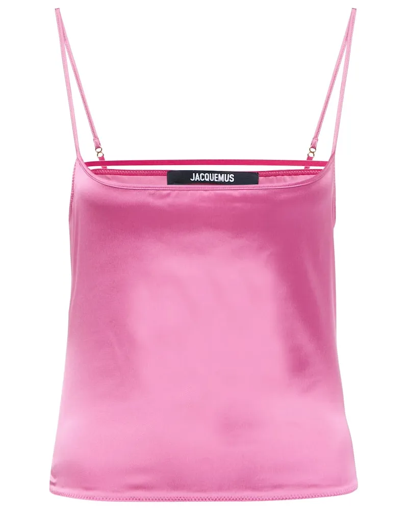 Jacquemus Top Le Haut Tangelo aus Satin Rosa