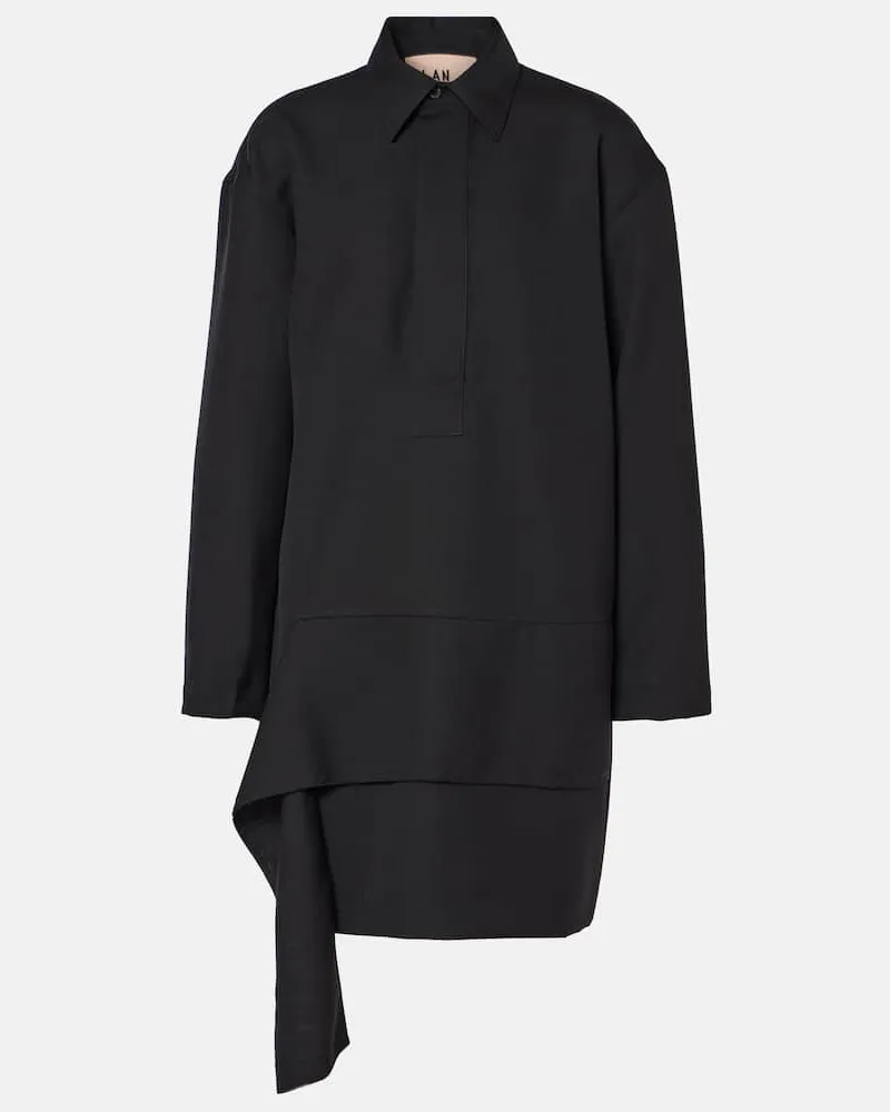 PLAN C Minikleid aus einem Wollgemisch Schwarz