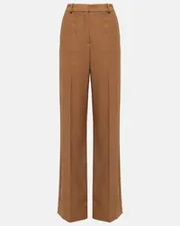 Stella McCartney Weite High-Rise-Hose aus Wolle Braun