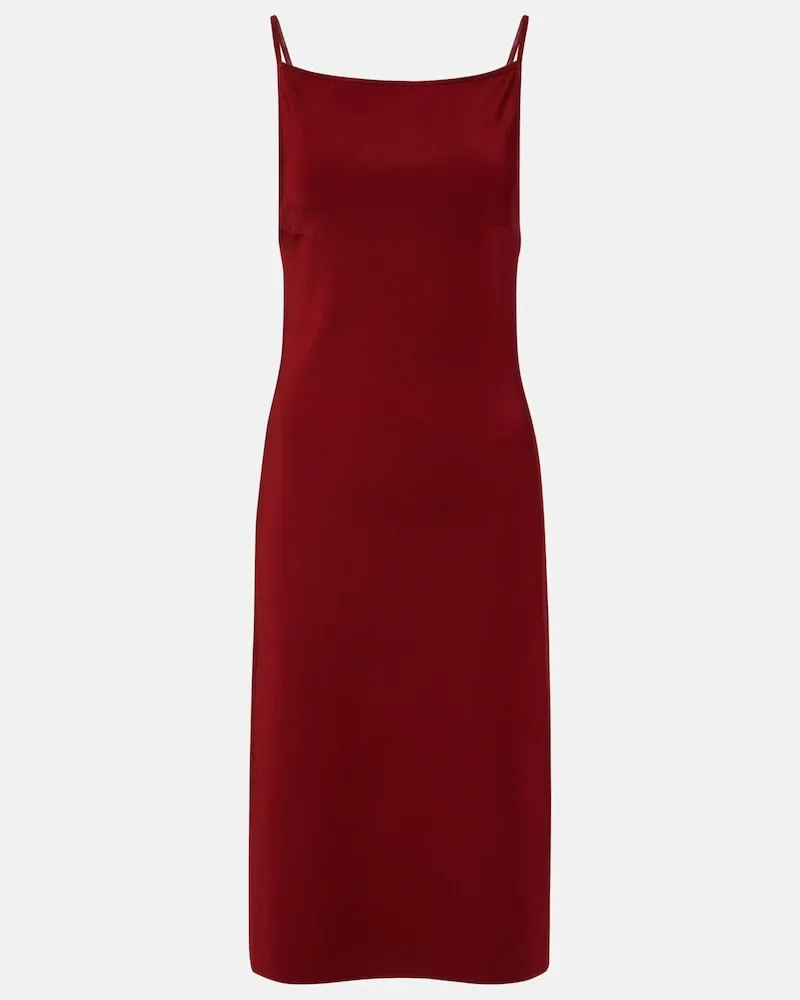 Ferragamo Midikleid aus Rippstrick-Jersey Rot