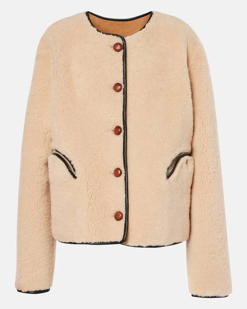 Blazé Milano Blazé Milano Wendbare Jacke Gliss aus Shearling und Leder Braun