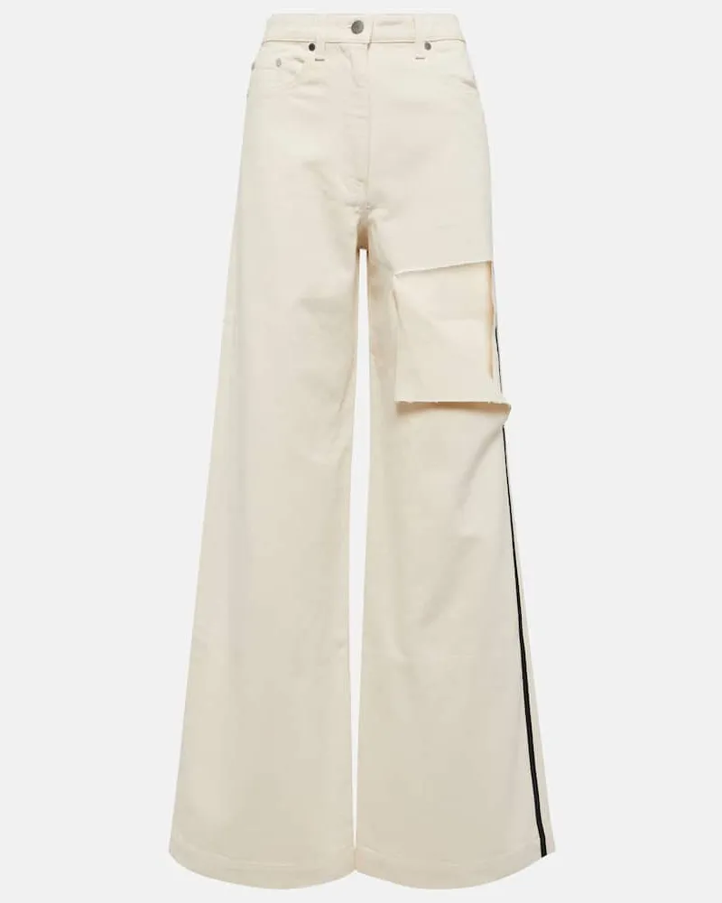 Peter Do High-Rise Wide-Leg Jeans Weiß