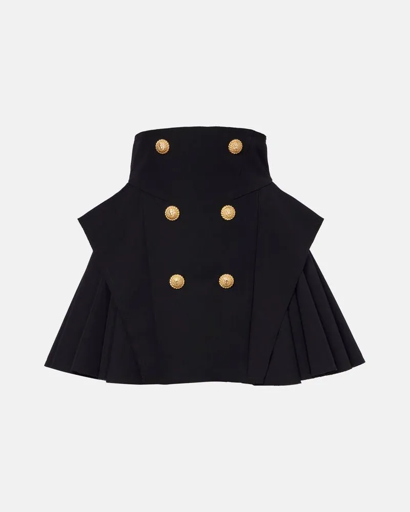 Balmain Minirock aus Schurwolle Schwarz