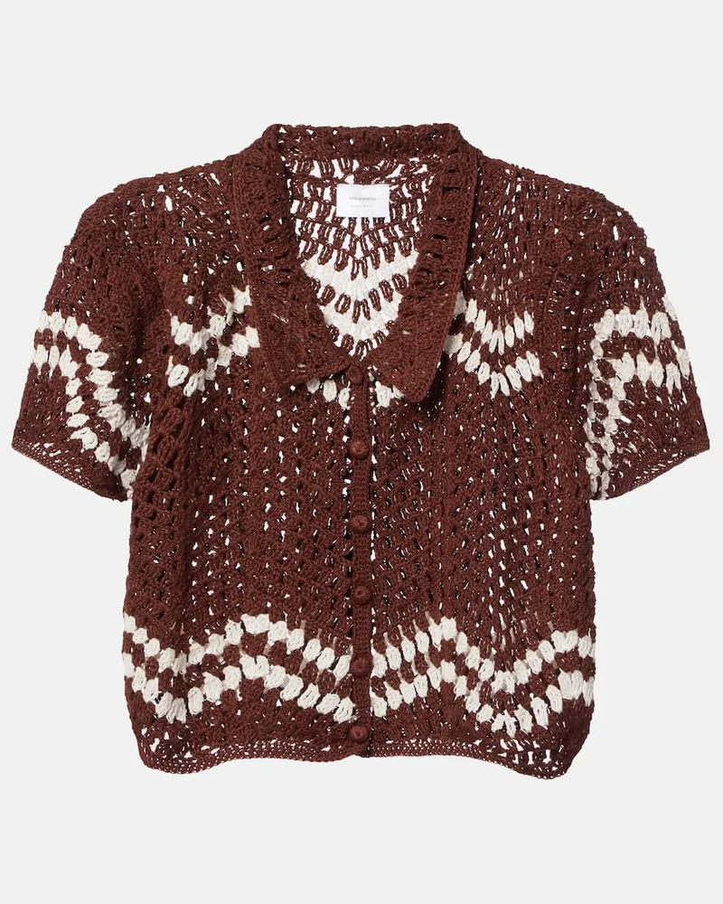 Anna Kosturova Cropped-Top aus Häkelstrick Braun