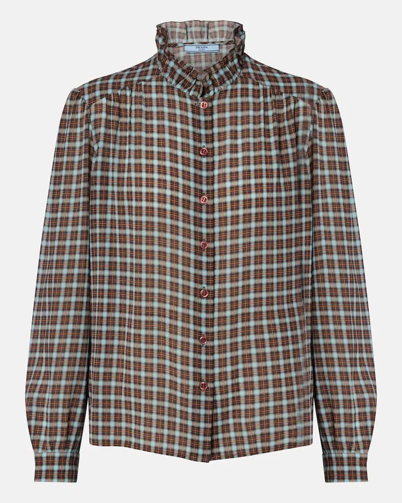 Prada Hemd aus Georgette Blau